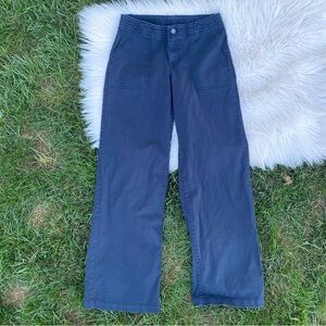 Prana Navy Black Faded Wash Wide Leg Pants 4